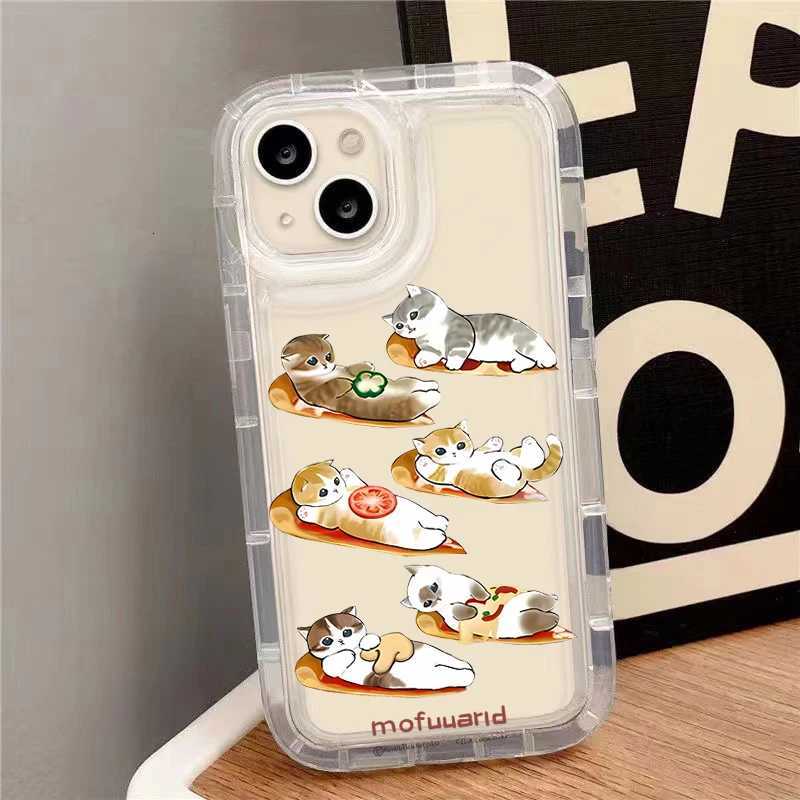 Cute Cartoon Mofusand Cat Clear Case For iPhone 14 16 15 13 12 11 Pro Max 7 8 Plus XR X XS Max SE 2020 Shockproof Silicone Cover H251203