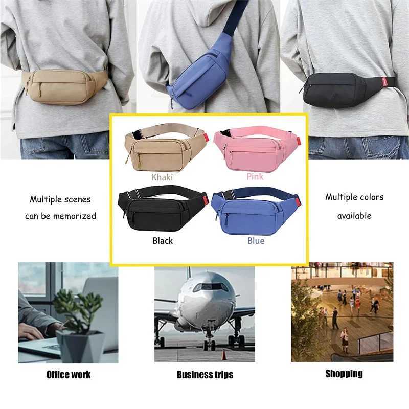 1PCS Mens and Womens Models Waist Bag Fashion Crossbody Bags Sports Cell Phone Bags Solid Color Large Capacity Chest BagT251204