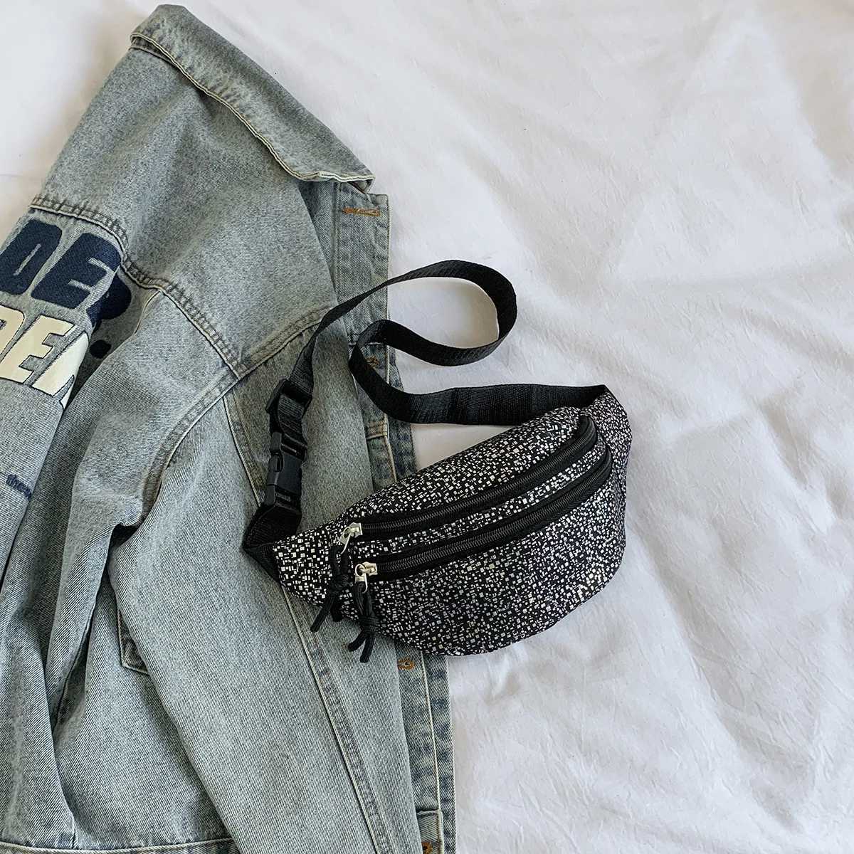 Laser Fanny Pack Shiny Sequin Waist Bag Crossbody Phone Pouch Sparkling Chest Pack Single Shoulder Bag Purse Belt BagT251204