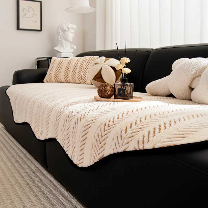 1PC Special-shaped Plush Sofa Seat Cushion Blanket Cloth Simple Wind Autumn and Winter Non-slip New Irregular Cover Towel M251204 - view 7