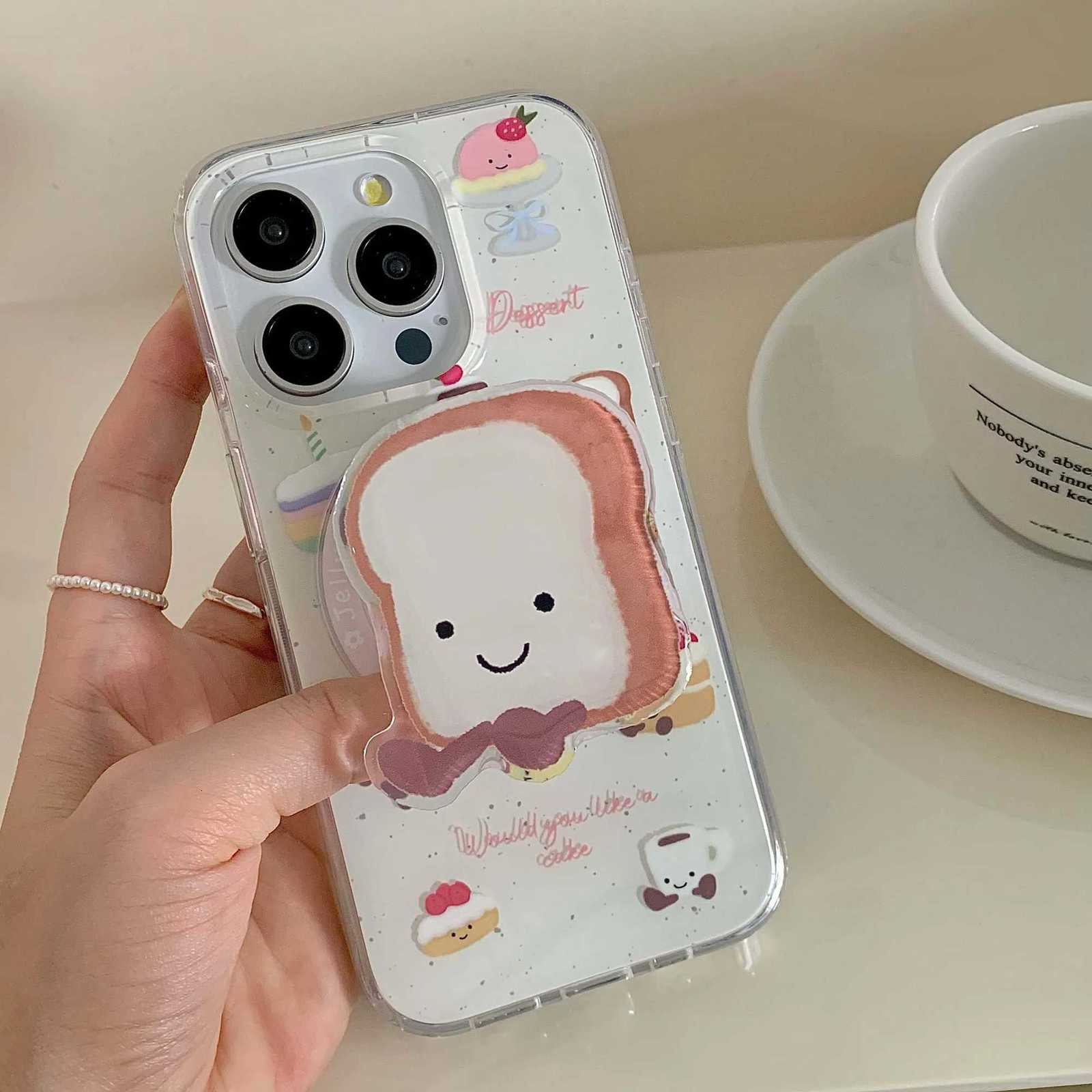 Cute Cartoon Dessert Cake Phone Case Magnetic Fundas For Iphone 14Prax 13 14 15 Pro Max 15Prax 12 13Pro Stand Holder Shell H251203
