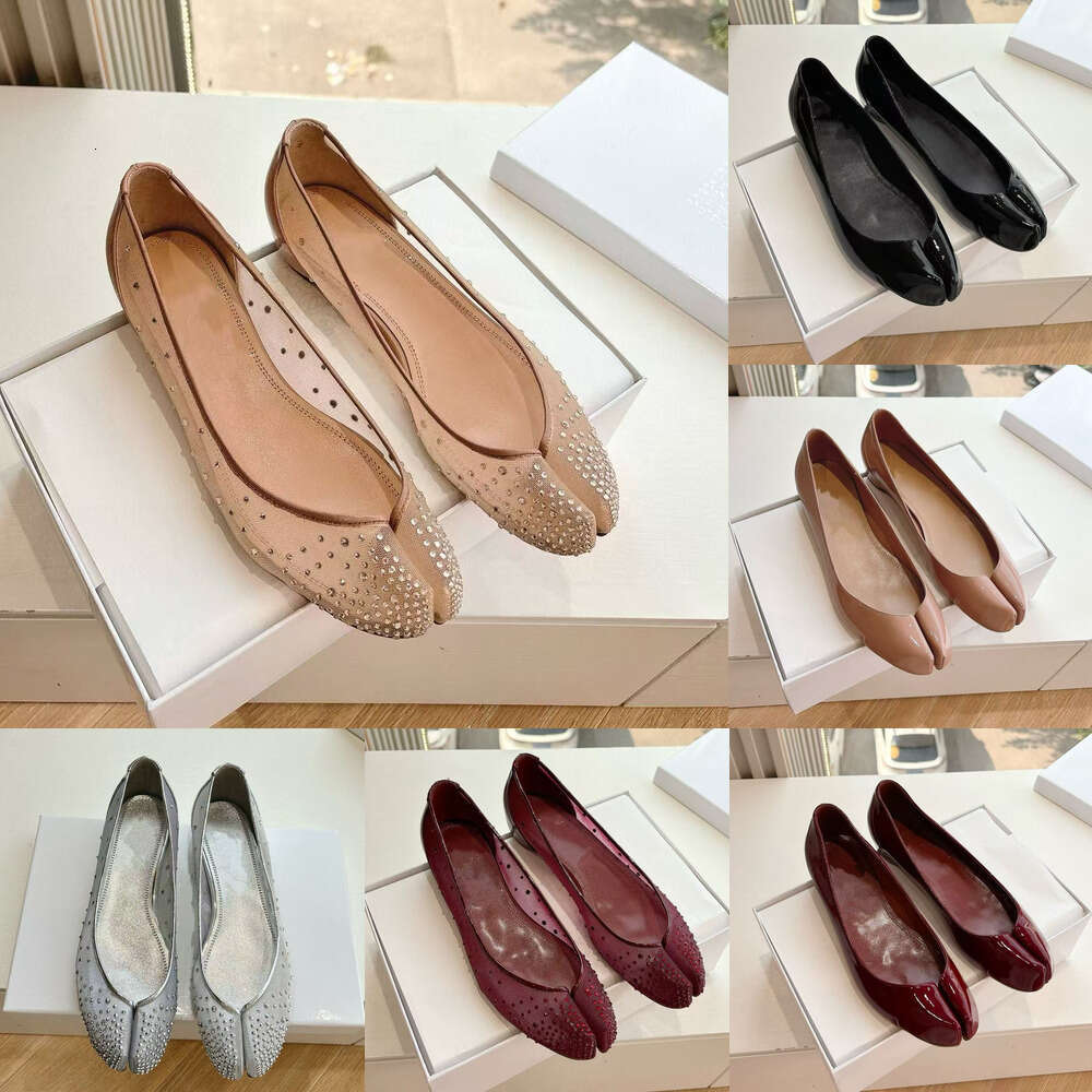 Luxury tabi Women Ballet Flats Spring Autumn Comfortable Walking women Casual Shoes work room Girls Dance shoes Designer loafer Split-toe Fashion Soft Leather shoe