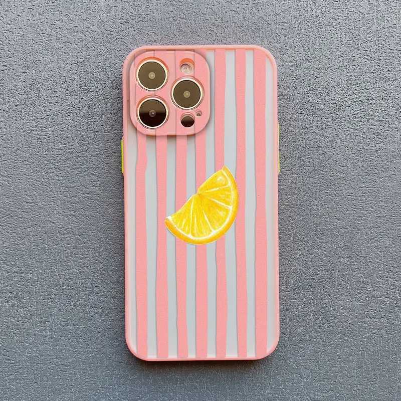 Lemon e Striped Retro Design Phone Case For iPhone 13 14 15 Pro Max Plus 16 12 Mini 11 Pro Max X XS XR Shockproof Covers H251203