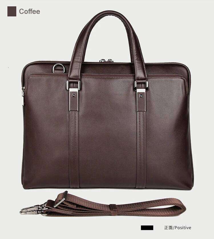 Luxury Bag Designer Genuine Briefcase Men Leather Business Laptop Male Office Document File Case Shoulder Bag