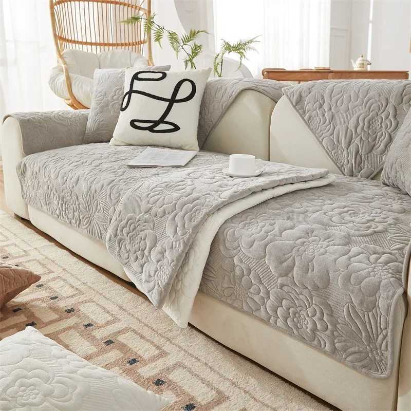 1PC Thicken Jacquard Sofa Seat Covers Non-Slip Solid Color Sofa Mat Towel Winter Warm Couch Slipcovers for Living Room M251204 - view 7
