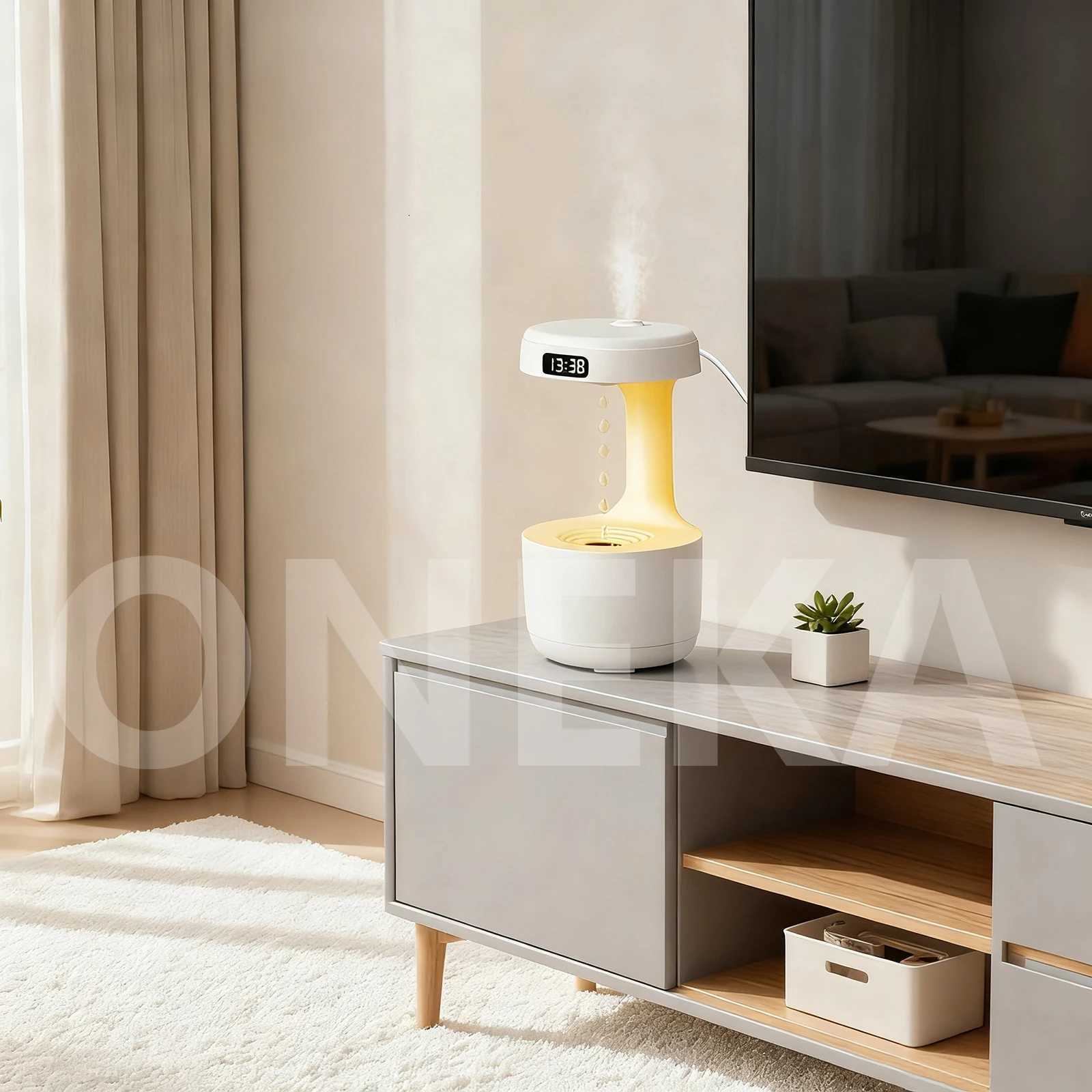 TOKA Anti Gravity Humidifier LED Smart Display Sn W Light Night Light Water Drop Backflow for Off Bedro Yoga He C251204