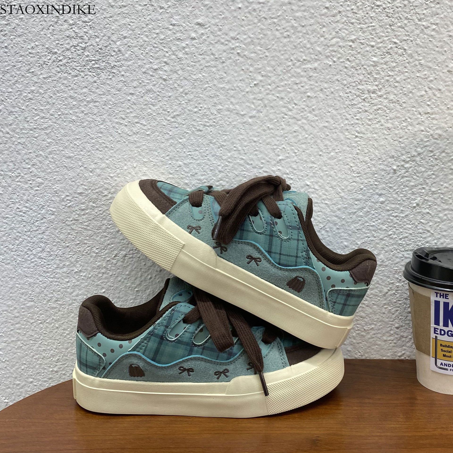 2025 Autumn New Breathable Color Block Skateboard Shoes Ins Student Korean Style White Shoes Women Trendy Loafers 6158