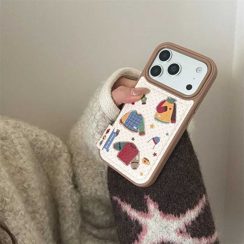 Autumn and Winter collection Sweater Phone Case For iPhone 17 Pro cases leather 16 15 14 Pro Max Back Cover Mirror Shockproof H251203