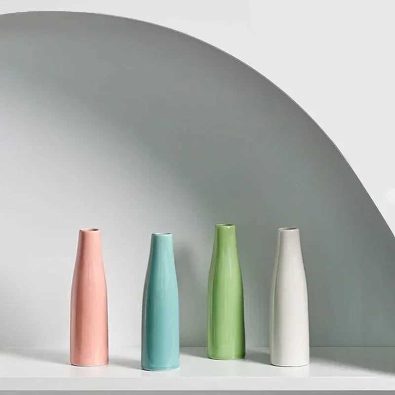 Nordic Ceramic Flower Vase Retro Plant Flower Bottle Arrangement Pot Off Desktop Accessories Ornaments Wedding Decor Vase H251204