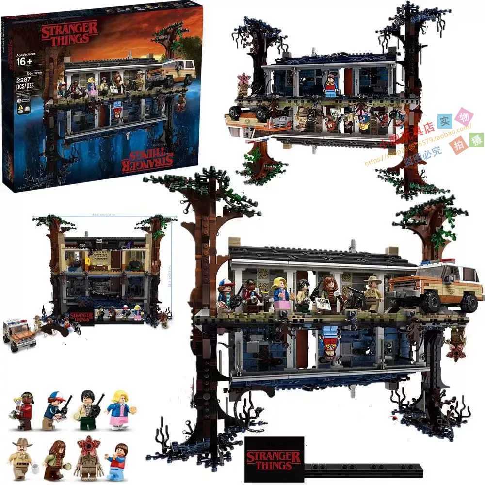Creative Street Scene Series Stranger Things Upside Down World Boy Puzzle Building Block Toy Model Birthday GiftW251204