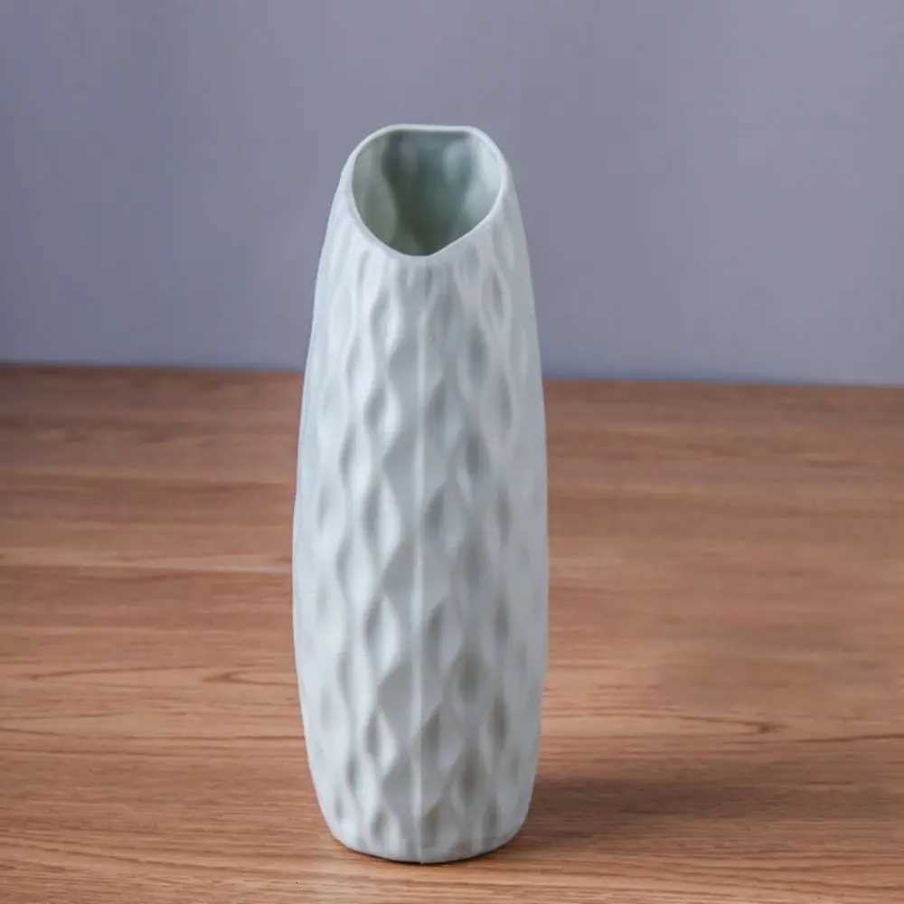 He Decor Plastic Vases Imitation Ceramic Flower Arrangement Flower Pot Decoration Desktop Ornament Living Ro H251204