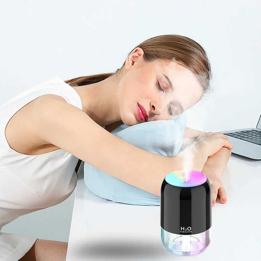 Colorf Cool Mist Mini Humidifier 300ml USB Personal Desktop Humidifiers for Car Off He Travel Auto Shut-Off 2 Mist Modes C251204