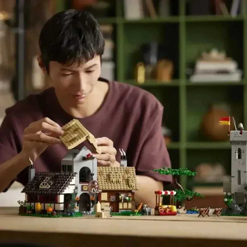 3304PCS Medieval Town Square Building Blocks Bricks European Architecture Toys Christmas Birthday Gifts C251203