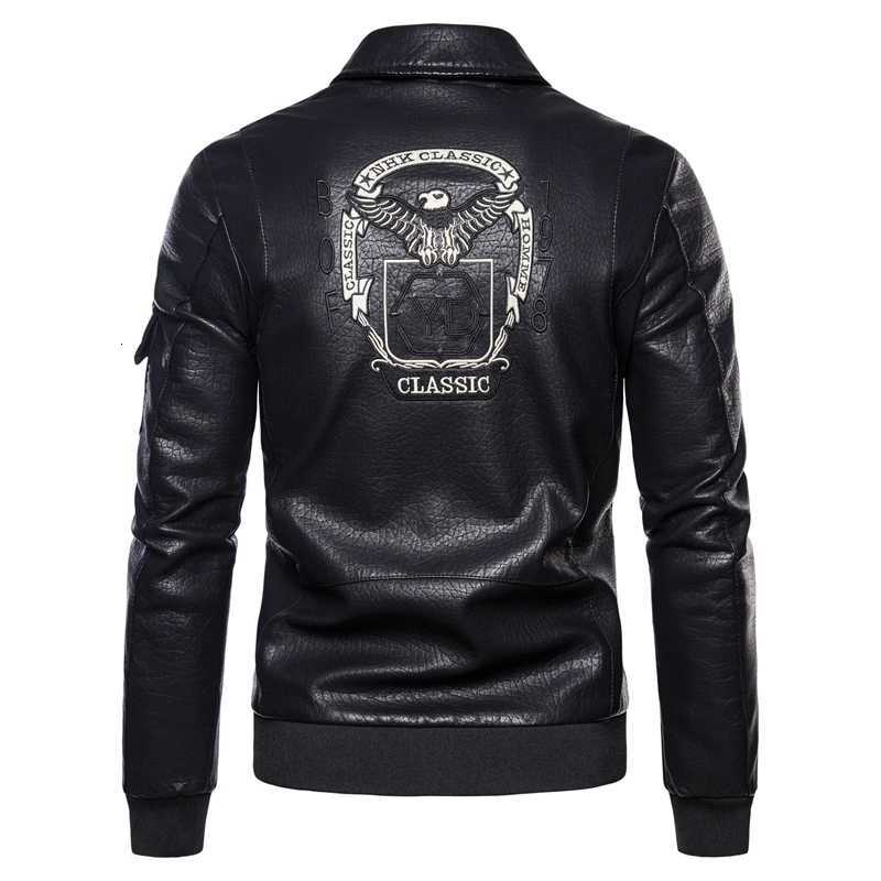 TRAF 2024 Autumn/Winter New Mens Leather Pilot Leather Jacket Mens Korean Version Embroidered Motorcycle Mens Leather JacketT251204
