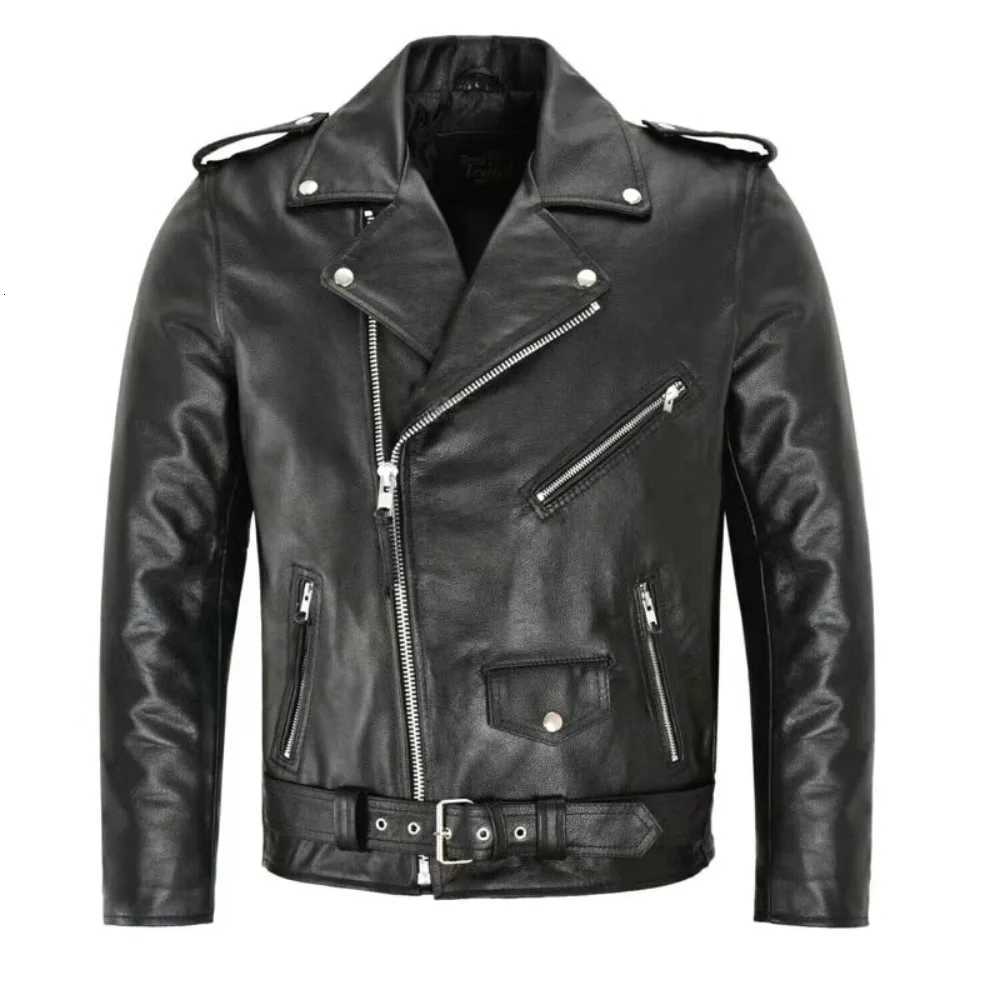 New Mens Leather Jacket Trendy Mens Motorcycle Leather Jacket New Products Direct Sales Large Size Mens Clothing ColorT251204