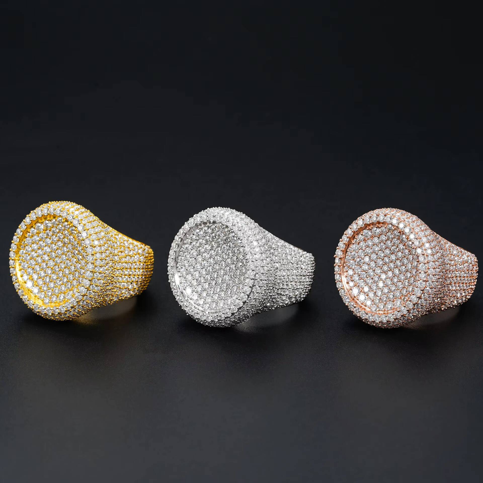 European American S925 Silver Moissanite Rings Fashionable Hand Decorated Boutique Set for Men and Women Explosion-Style