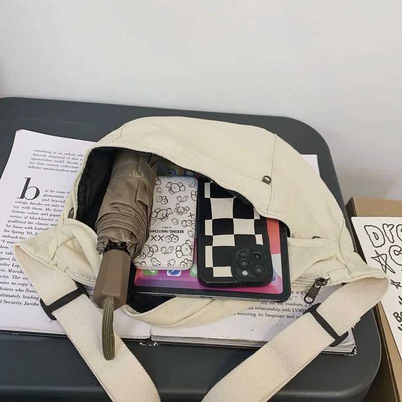 Fashion Simple Waist Bags Unisex Canvas Chest Packs Phone Pack Street Hip Hop Belt Bag Large Capacity Ladies Crossbody Chest BagT251204