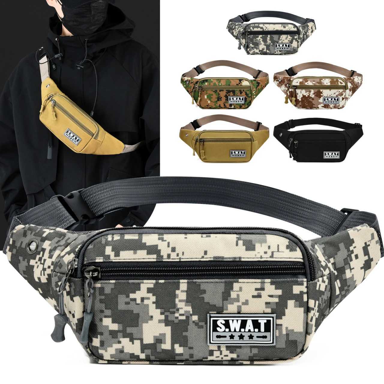 Camouflage Waterproof Waist Bag - Multi-Layer Outdoor Sling Pack with Large Capacity Durable Nylon Fanny PackT251204