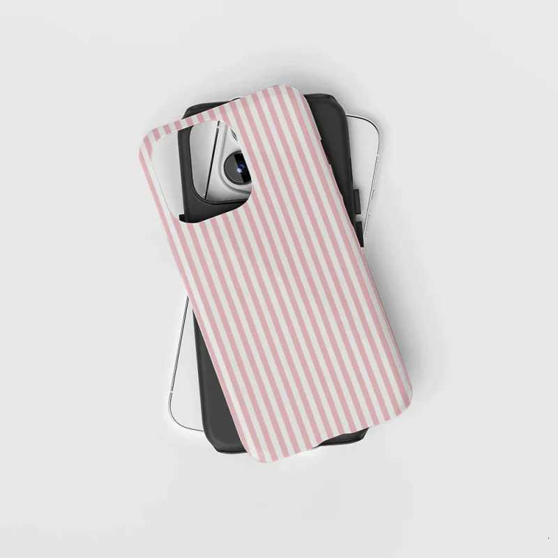 Thin and white stripes Phone Case suitable for iPhone16Prax 15 14 12mini 7Plus XR 2in1 tough glossy case H251203