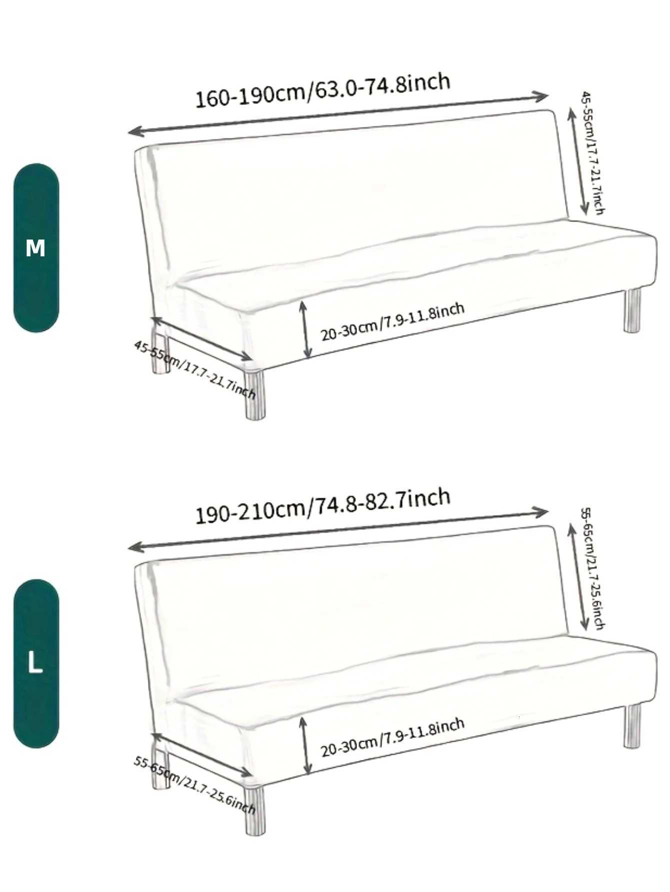 Armless Sofa Bed Cover Stretchable Cushion Sofa Cover Spandex Dust-Proof Furniture Protector Bedroom Living Room Home Decor M251204 - view 3