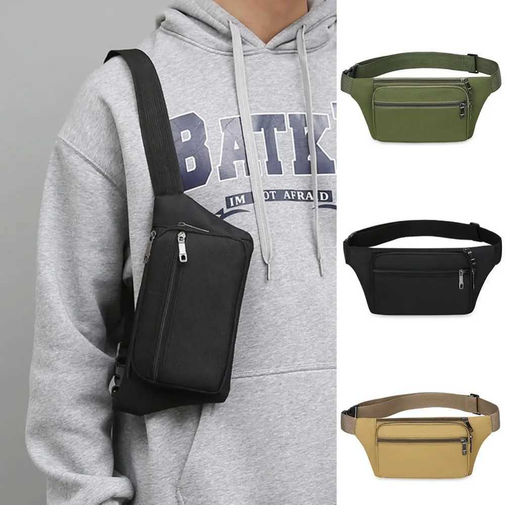 Canvas Waist Bag Multi-compartment Sports Chest Bag Small Cloth Bag Mobile Phone Bag Fitness Bag Multi-functional WalletT251204