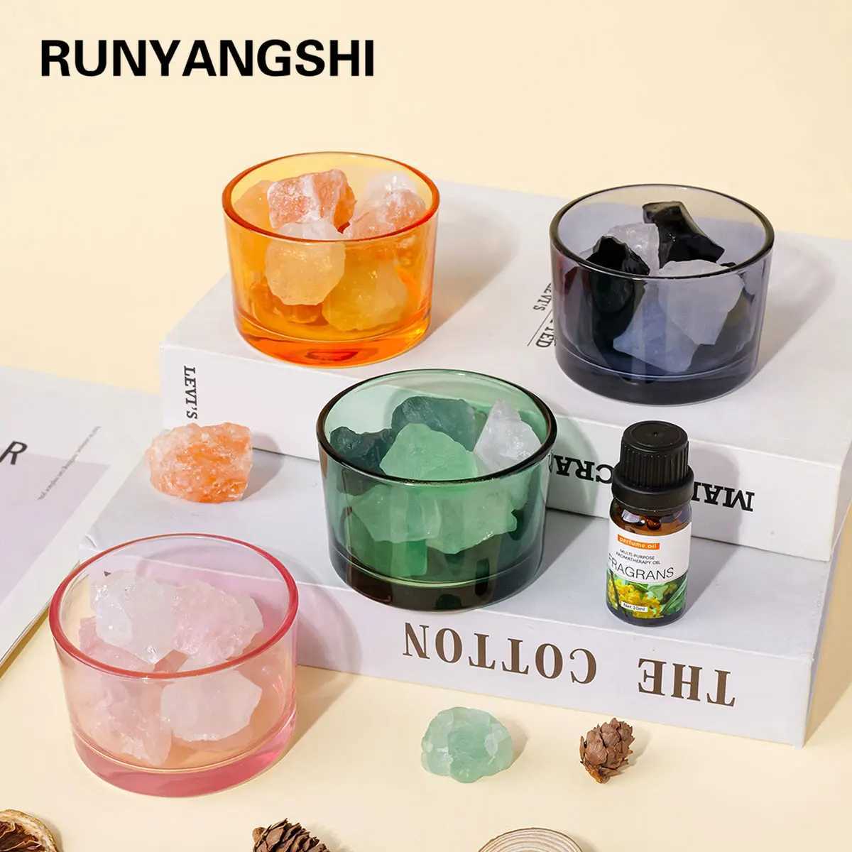 1pc Natural Crystal Raw Stone Aromatherapy Minerals Rose Quartz Fragrant Incense Decorative Lamp Home Decoration Y251204