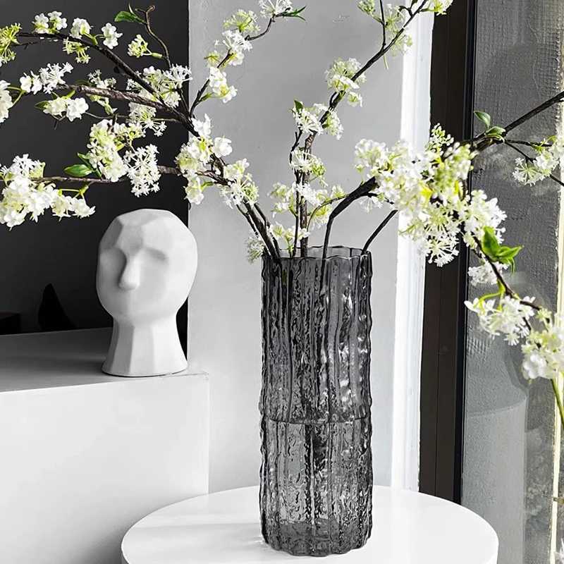 Vase Glacier Vase Transparent Flower Arrangement Rose Flower Living Ro Dining Table Decoration Bottle Nordic Minimalist H251204