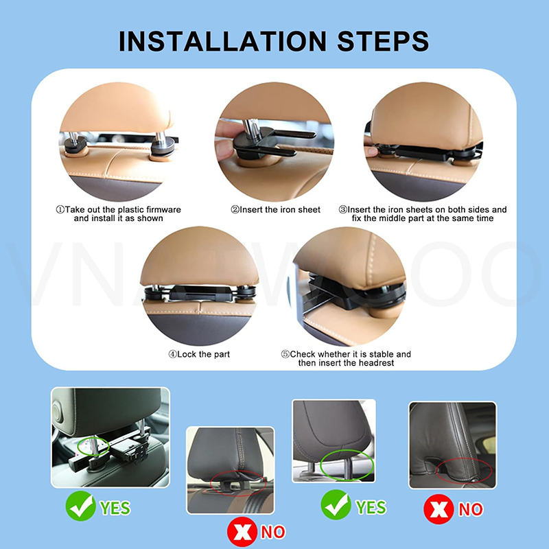 10.1" Car Headrest Monitor With Carplay Android Auto Mirror Link Vehicle IPS Touch Screen Back Seat Player Entertainment Device for Watching TV, 