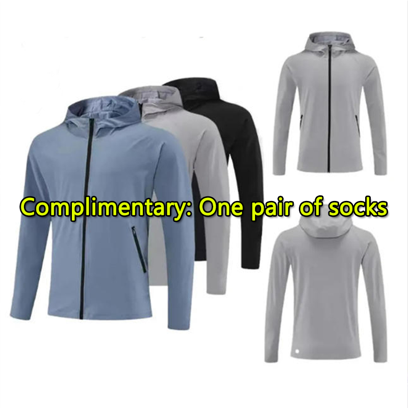 Men New Sport Zipper Hooded Jacket Casual Brethable Outfit Hiking Cardigan Material Outwear Outdoor Jogger