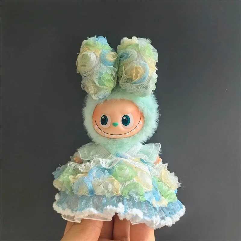 For Labubu 40 The Monsters Pin for Love Series Doll Flowers Skirt With Hairclip For Labubu v4 Doll Clothing Accessories K251204