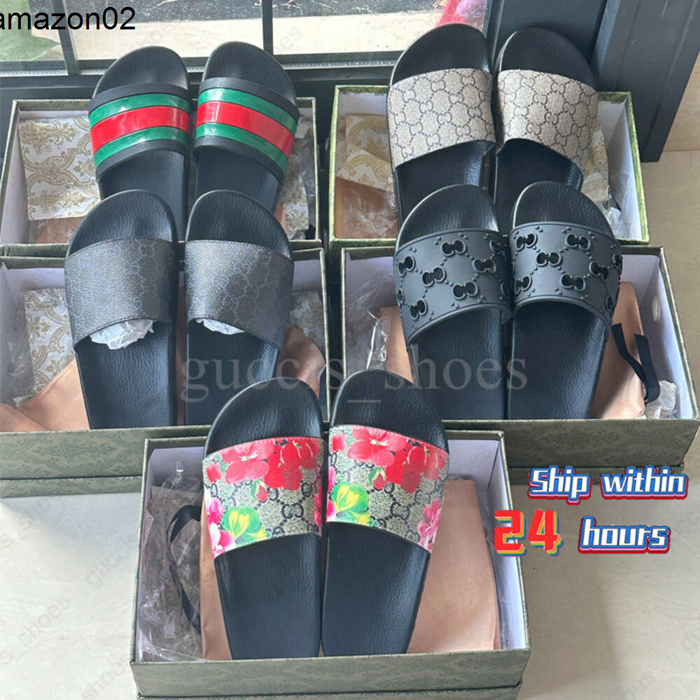 Fashion flower Heel canvas Slipper Floral slide sandal top Woman man snake tiger Beach shoe rubber Sliders Leather l gucciis guccis gg guccisandals guccislides 7HP8