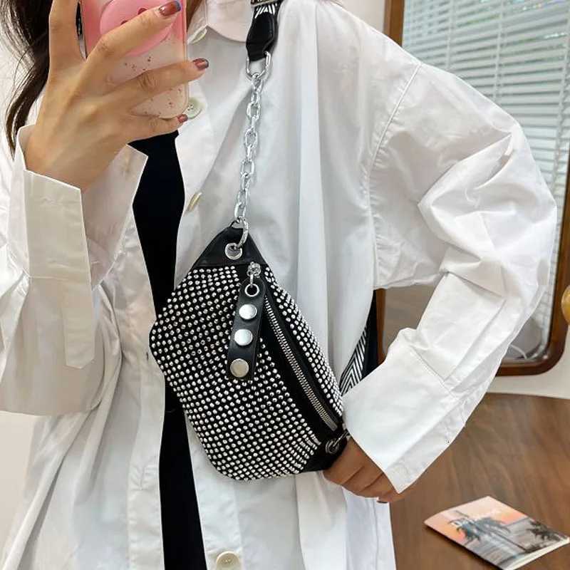 Brand Diamond Waist Bags Ladies Chain Fanny pack And Phone Pack Fashion Woman Shoulder Crossbody Chest Bags Hip pack PU Belt BagT251204