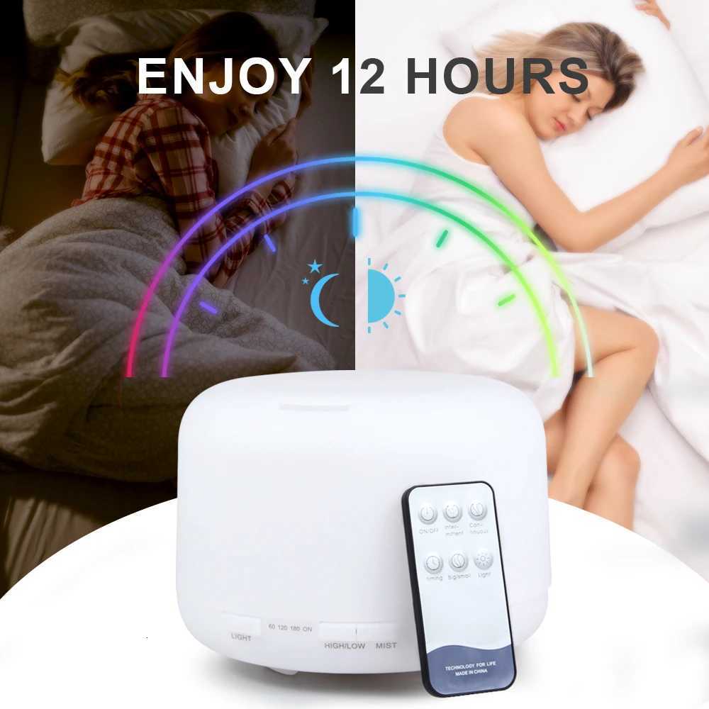 500ml Essential Oil Diffuser Timing Function Ara Diffuser trasonic Air Humidifier with Remote Control for He Off C251204