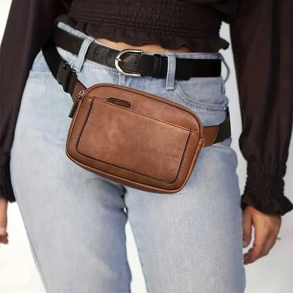 PU Leather Waist Bag Womens Belt Bag Fashion Crossbody Chest Bag Adjustable Shoulder Strap PU Leather Womens Messenger HandbagT251204