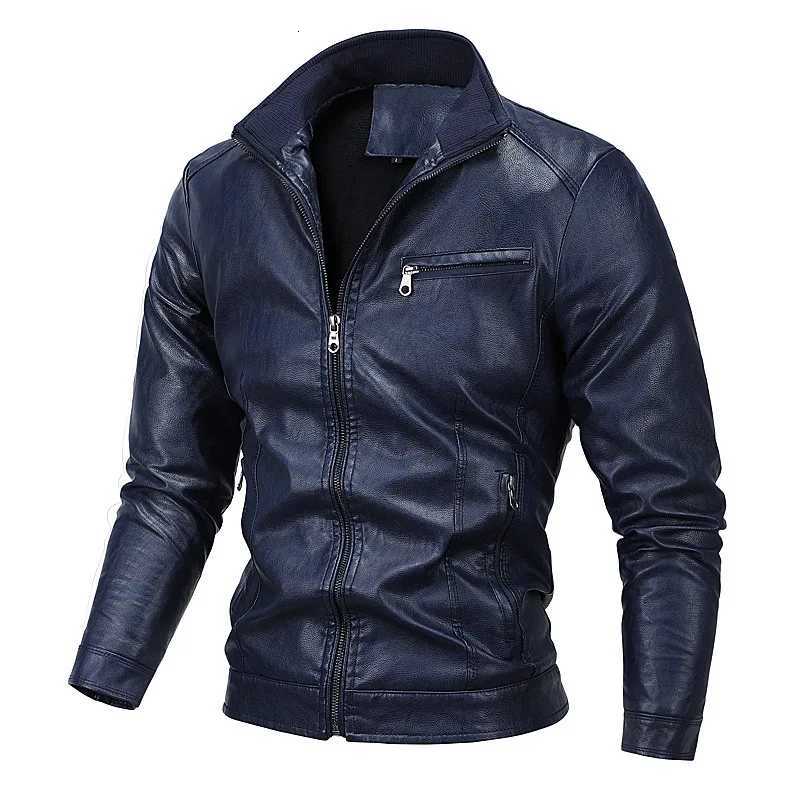 2026 mens new autumn and winter models locomotive velvet youth casual stand-up collar leather jacketT251204