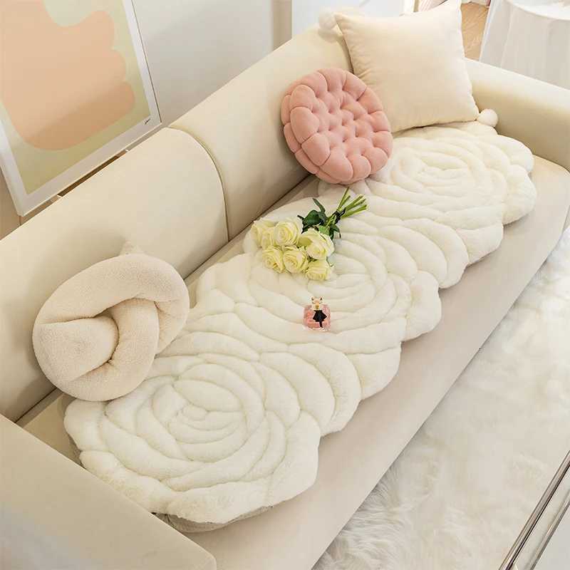 Rose Shape Sofa Cover Light Luxury Style Sofas Cushion for Living Room Winter Thicken Couch Towel High Quality Modern Decor M251204 - view 5