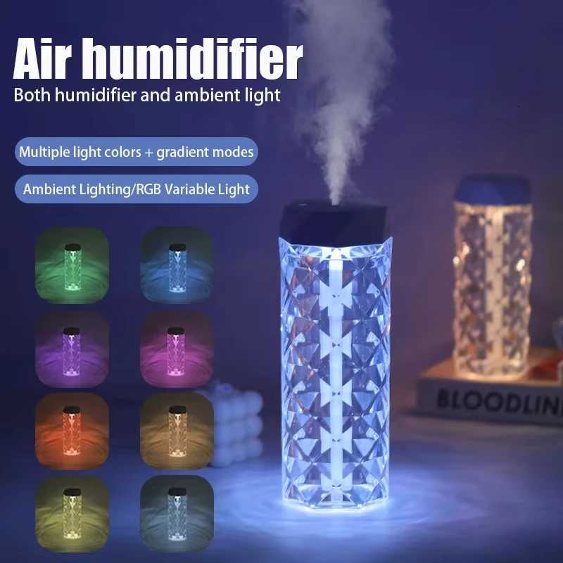 Air humidifier 500ML crystal color lamp aratherapy spray essential oil diffuser household humidifier with night light C251204