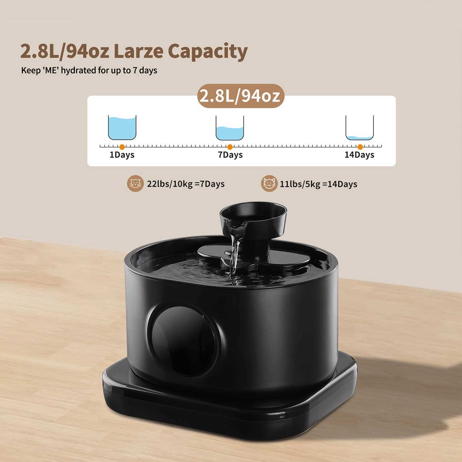 Wireless Cat Water Fountain Battery Operated Automatic Pet Water Fountain With Motion Sensor Dog Cat Water Dispenser M251204