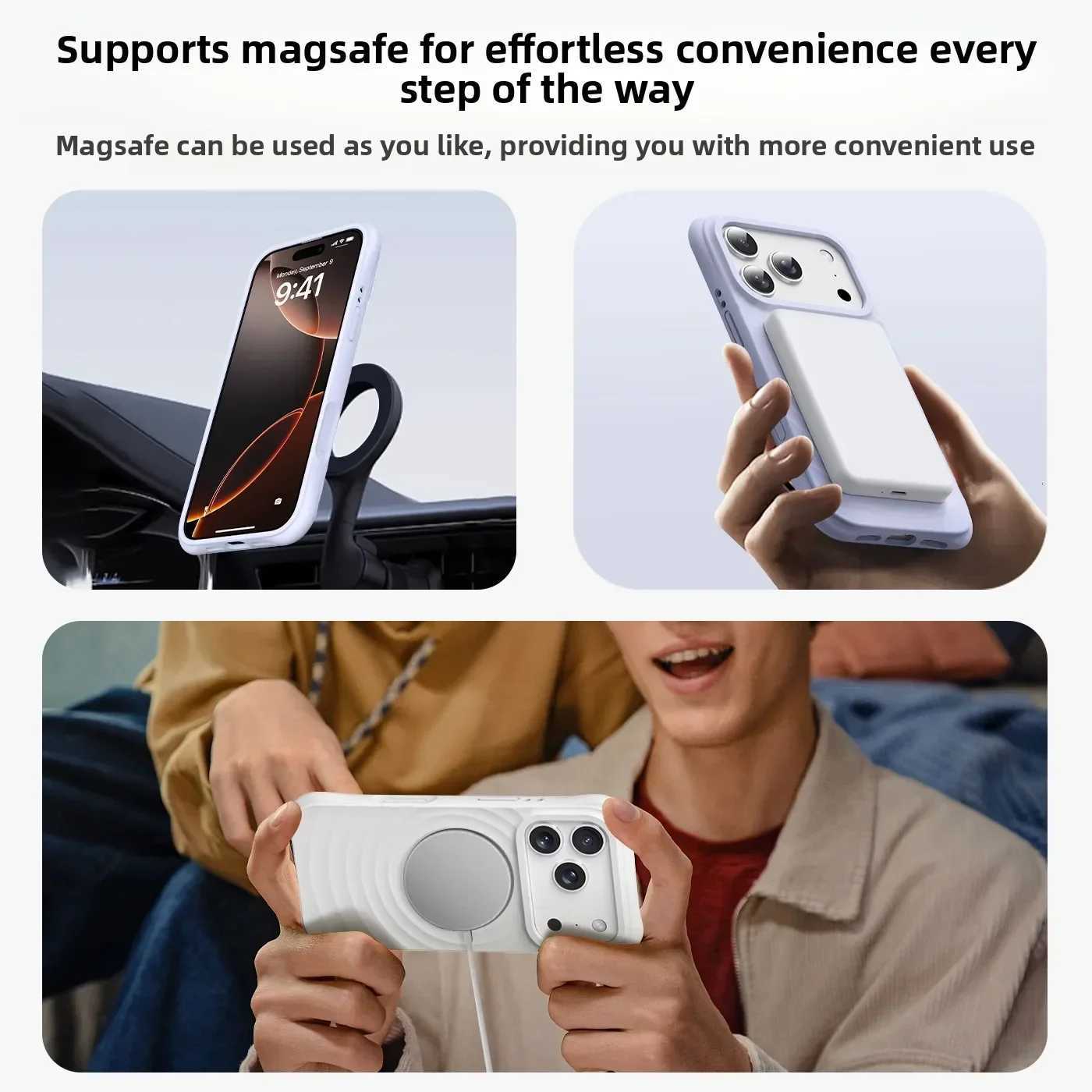 Water Ripple Silicone For Wireless Charge Magnetic Phone Case For iPhone Air 17 16 15 14 Pro Max Soft Shockproof Cover H251203