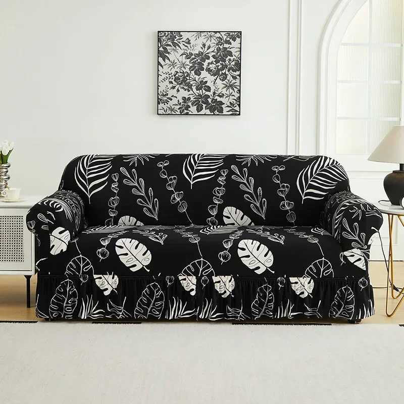 1pc Flower Printed hemline Elastic Sofa Cover Antidirty Spandex Sofa Cover Furniture Protector for Bedroom Living Room Decor M251204 - view 3