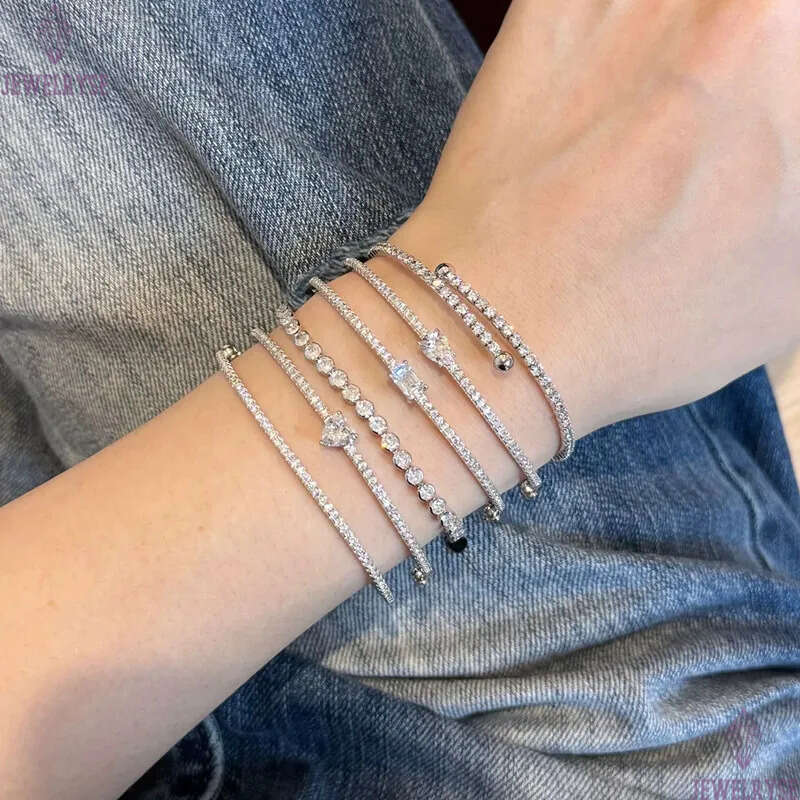 luxury rose gold tennis bracelet designer for woman s925 sterling silver 5A CZ diamond iced out chain bangle bracelets bangles womens jewelry gift box