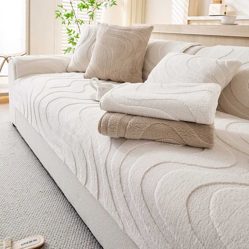 1pcs Winter Warm Sofa Cushion Thicked Non-Slip Anti-Cat Scratch Sofa Cover Dustproof Machine Washable Seat Pad M251204 - view 4
