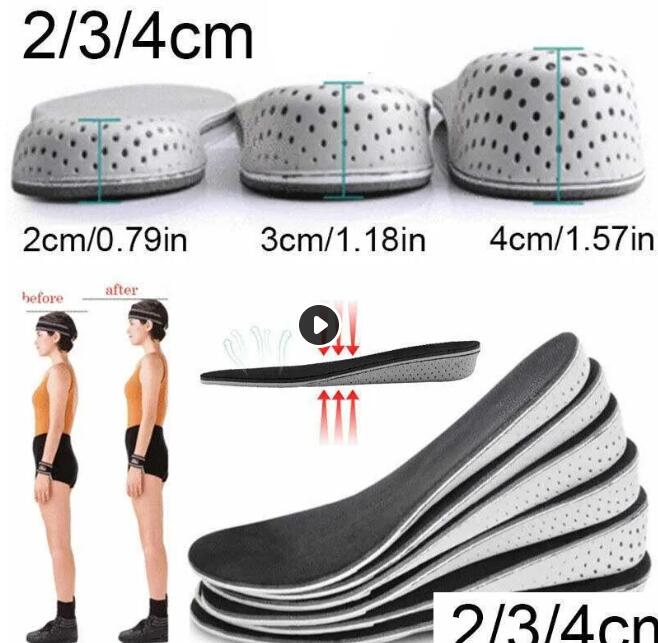 Height Increase Insole 1 Pair Hard Breathable Memory Foam Heel Lifting Inserts Shoe Lifts Shoe Pads Elevator Insoles for Unisex