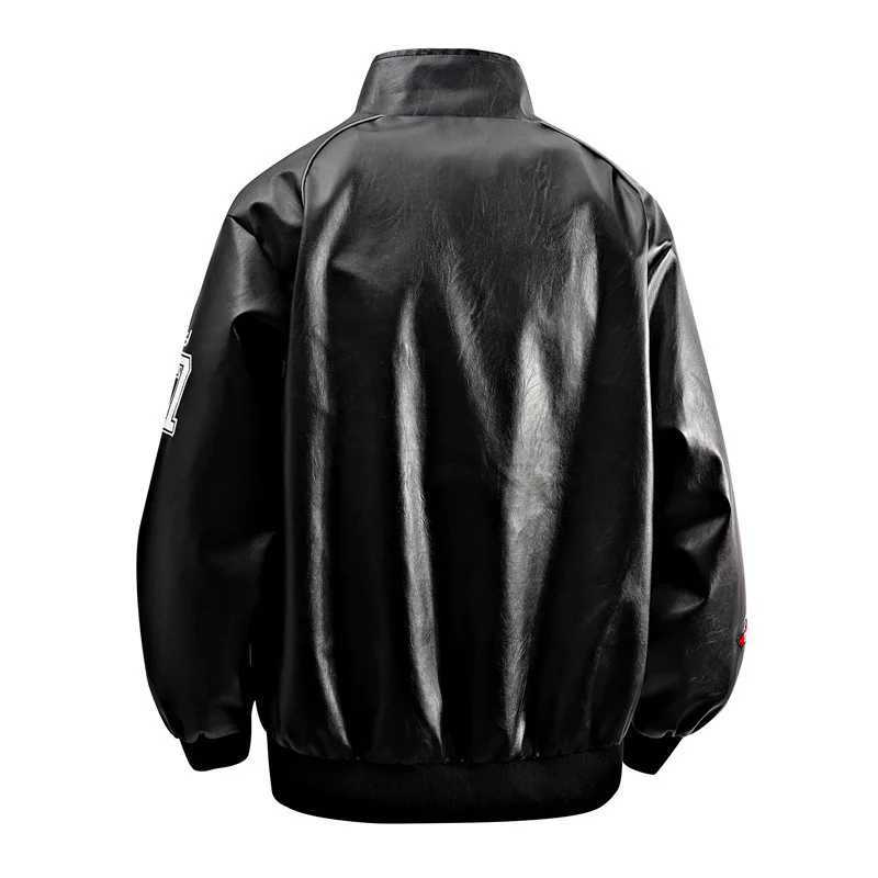 Man Coat Autumn New High Street Letter Printed Stand Collar Men Jacket Motorcycle Punk Long Sleeve Versatile Male OuterwearT251204