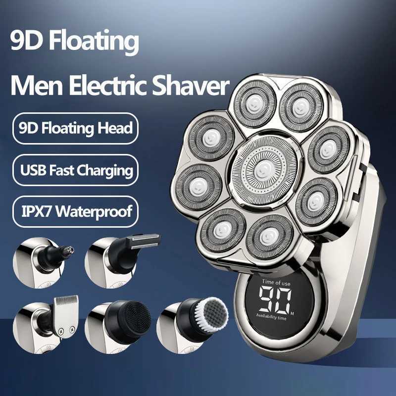 YUNCHi 6 in 1 Groing Kit Electric Shaver Mens Beard Wet Dry Rotary Shaver Y251203