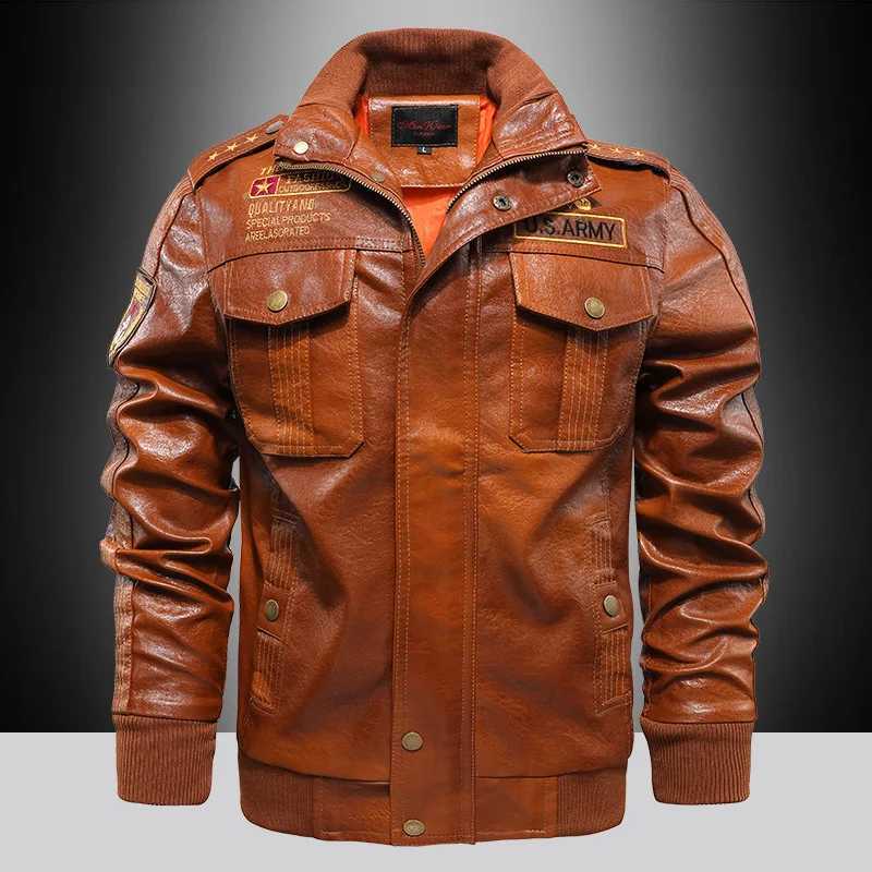New Loose Large Size Mens PU Jacket Motorcycle Racing Suit Trendy Mens Leather Jacket Five-pointed Star Tooling JacketT251204