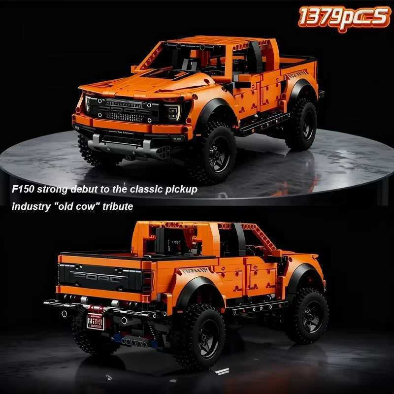 1379PCS Tech Raptors F150 Truck Race Car Building Kit Cpatible MOC Creative DIY Vehicle Bricks Toys Gift for Kids Teens C251203