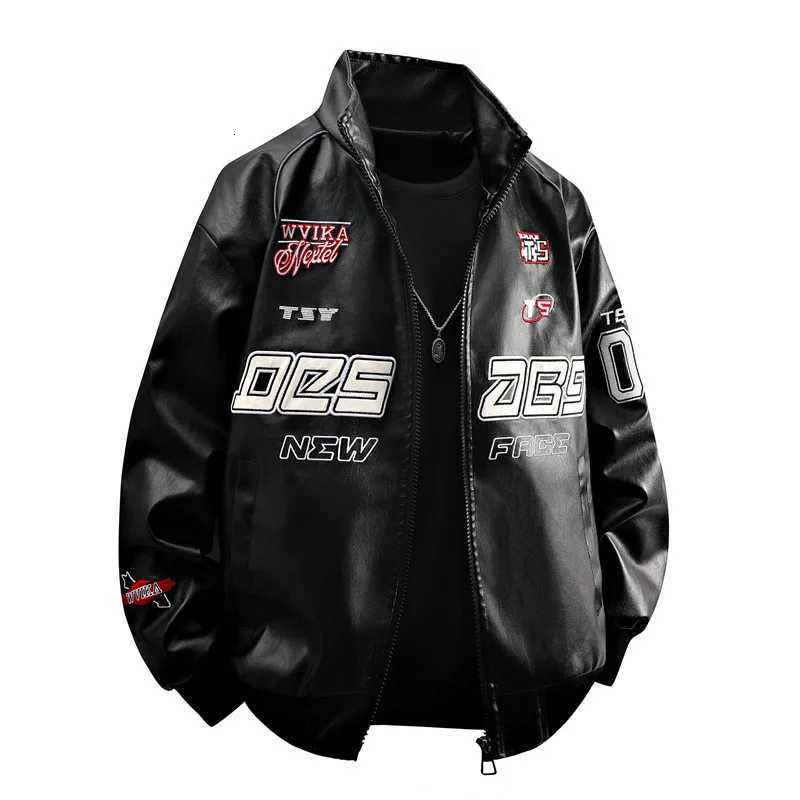 Man Coat Autumn New High Street Letter Printed Stand Collar Men Jacket Motorcycle Punk Long Sleeve Versatile Male OuterwearT251204