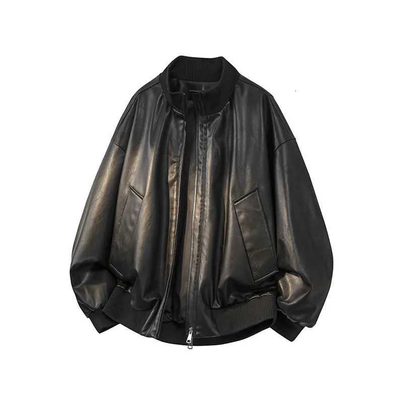 2025 Autumn and Winter Unisex High-end and Handsome Leather Jacket with Retro Loose Comfortable Fashionable and Casual DesignT251204
