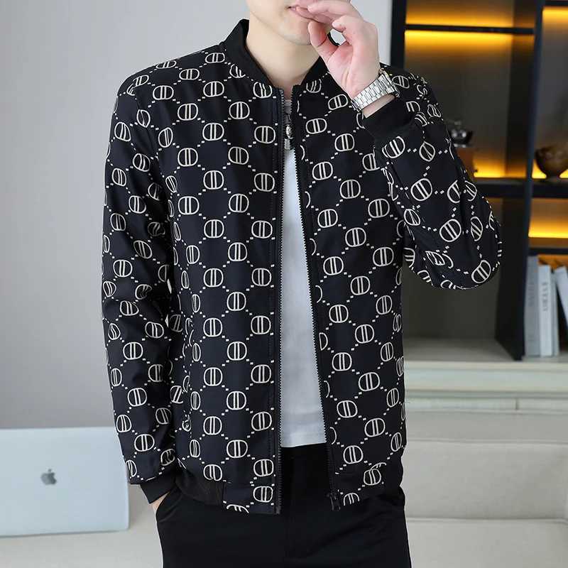 2026 Spring Autumn Casual Print Fashion Slim Bomber Jacket Men Overcoat New Arrival Baseball Jackets Mens Jacket M-4XL TopT251204